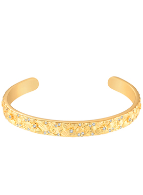 风栖手镯开口轻奢镀金锆石手环