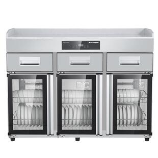 荣事达商用餐边茶水消毒柜抽屉茶水柜双门包厢大理石配餐消毒柜