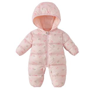 [抗菌远红外]婴儿羽绒服秋冬宝宝鸭绒女小童连帽连体衣儿童外套男