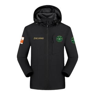 浙江队浙江绿城足球迷服冲锋衣夹克男女防风保暖带帽子连帽外套