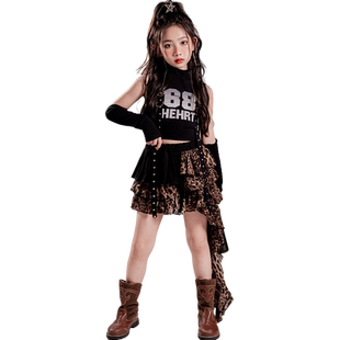 女童爵士舞服装复古沙丘废土风套装童模走秀潮衣jazz女团舞蹈服酷