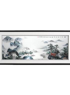 大气风苏绣电视墙成品客厅装饰画