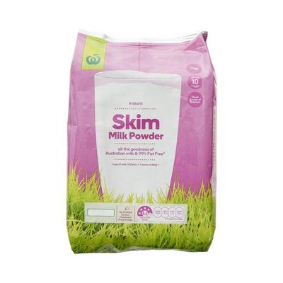 澳大利亚直邮woolworths高钙脱脂牛奶粉冲饮成人中老年补钙1KG