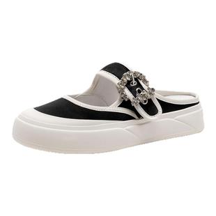 St&Sat/星期六春秋水钻穆勒鞋厚底一脚蹬包头半拖鞋女SSC2114C1S