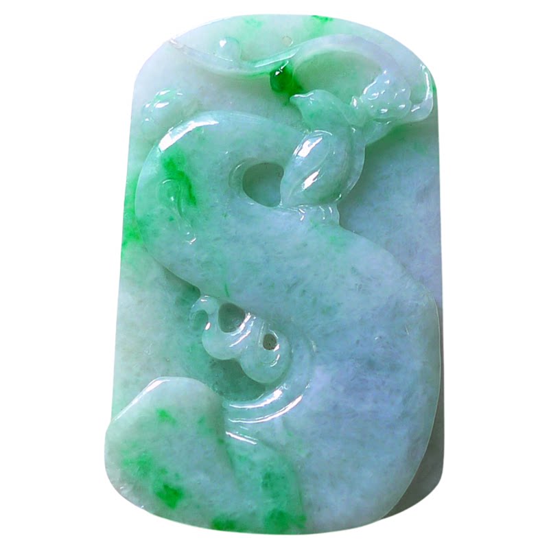 缅甸天然A货翡翠飘阳绿大挂牌