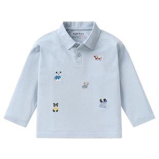 右欧男童女童长袖POLO衫T恤卡通动漫春秋季新款童装儿童内搭上衣