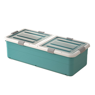 家用扁平床底收纳箱带轮抽屉式衣服被子透明床下收纳盒整理储物箱