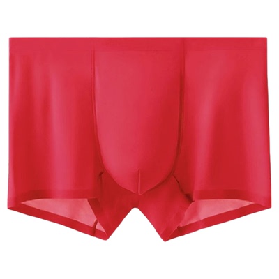 冰丝红色本命年抗菌男士内裤薄款