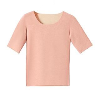 德绒短袖半袖保暖内衣t恤女2025新款上衣内搭冬季加绒中袖打底衫