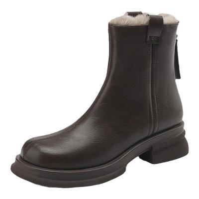 达芙妮热销女鞋真皮英伦马丁短靴