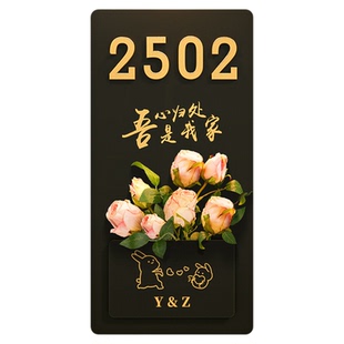入户门牌号高级感装饰号码牌家用住宅一梯一户门口大门墙面网红挂件新家家庭玄关门上乔迁入宅仪式感磁吸房号