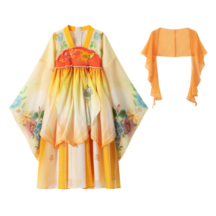 年衣童装女童汉服春秋新款超仙连衣裙古装唐装儿童中秋服装演出服