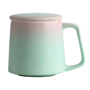 叁旬印象泡茶马克杯创意陶瓷茶水分离带盖办公室过滤水杯情侣杯子