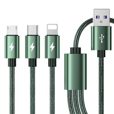 5A超级快充三合一数据线三头