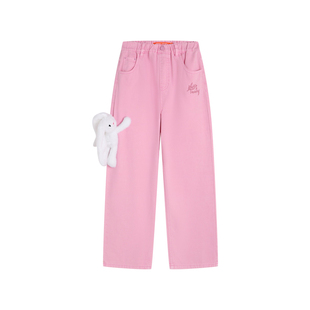 NOISY TEDDY 26年春季新款可爱兔子装饰儿童牛仔长裤舒适简约百搭