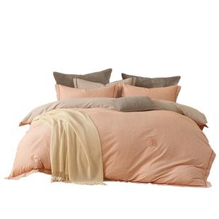 水星家纺全棉磨毛四件套A类抑菌保暖套件秋冬费尔岛风床品25新品