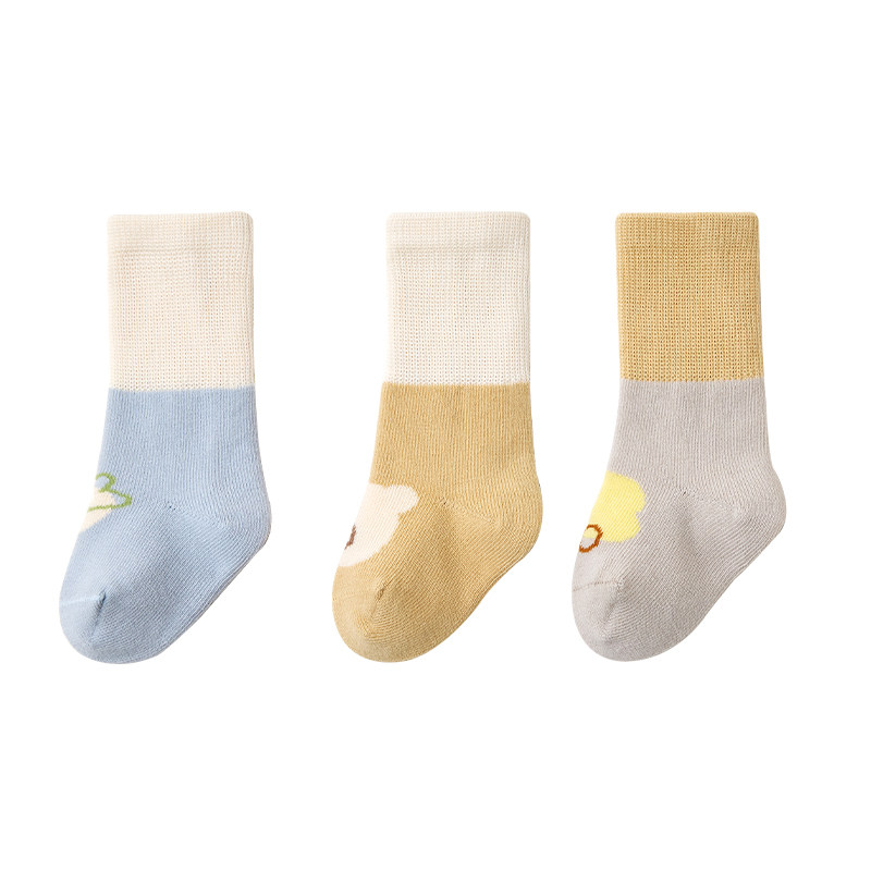 婴儿袜子春秋新生儿棉袜0-6个月宝宝a类无骨袜男女童不勒腿中筒袜