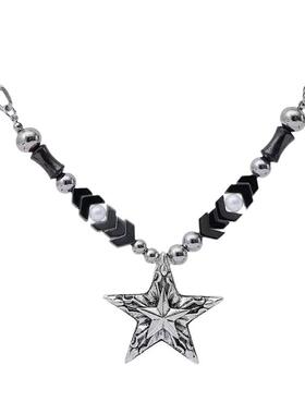 重工复古星星项链毛衣链