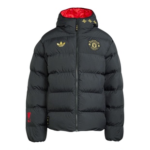 Adidas/阿迪达斯正品三叶草男士时尚曼联足球运动连帽棉服JM5567