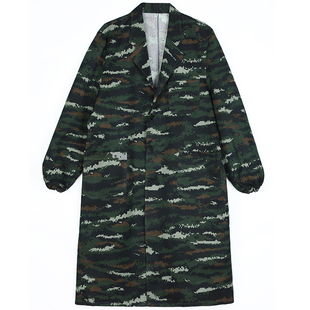 厚款大褂工作服男装迷彩罩衣劳保服大码耐磨宽松工厂搬货干活长款