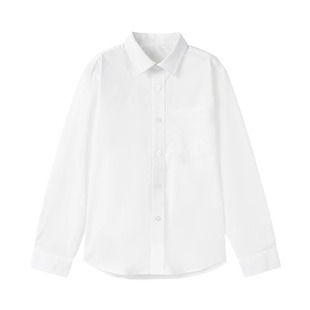 伊顿纪德校服衬衫男童长袖学生衬衫童装小学生校服白色衬衣10C150