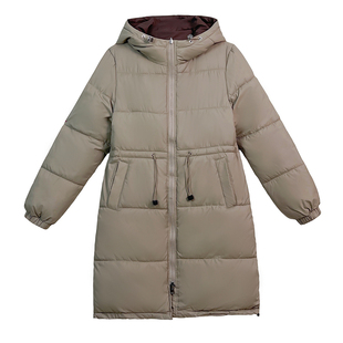 两面穿连帽收腰中长款棉衣棉服女士2026年冬季新款妈妈装加厚棉袄