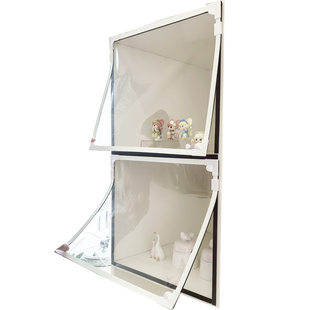 储物柜遮挡帘隔断帘透明书柜防尘帘磁吸自装门帘磁铁免打孔高级感