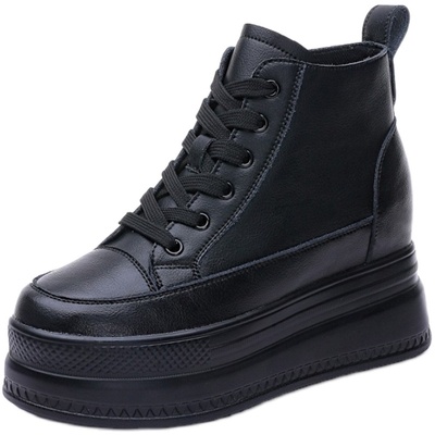 厚底内增高女鞋休闲真皮