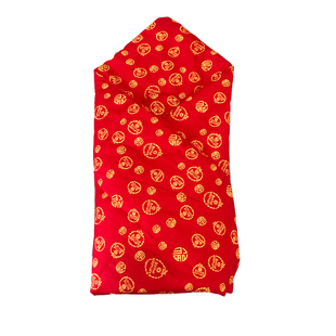 新生儿纯棉百福包被初生婴儿小被子四季通用夏季薄款产房抱被红色