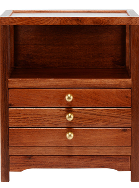 实木大果紫檀抽屉式包装盒摆件