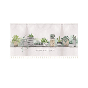 厨房窗户半帘储杂物架遮挡书橱衣鞋柜遮丑防尘布帘自粘短帘魔术贴