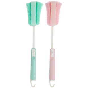 日本进口抗菌可伸缩长柄奶瓶刷杯刷清洗水壶玻璃杯水杯洗杯子神器