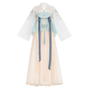 汉尚华莲清风春露十二花神莲花唐制汉服中国风对襟衫式齐胸褶裙女