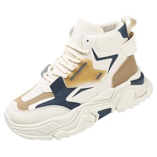 高帮男鞋冬季2026新款潮牌青少年运动休闲学生跑步内增高老爹潮鞋