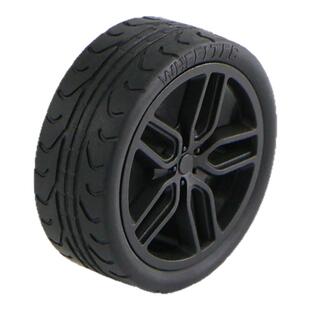 48mm橡胶轮胎1:10车轮毂橡胶车轮玩具车轮子平衡小车适配N20电机