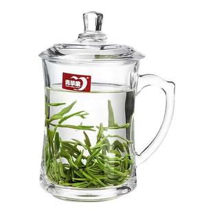 青苹果百家姓玻璃杯泡茶杯家用水杯带把耐热办公茶杯水杯定制刻字