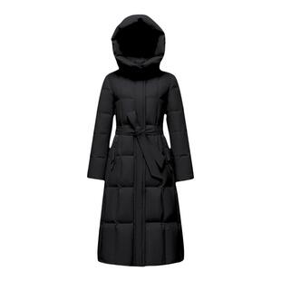 雪中飞2026夏新款羽绒服女士长款过膝收腰系带优雅时尚高级感