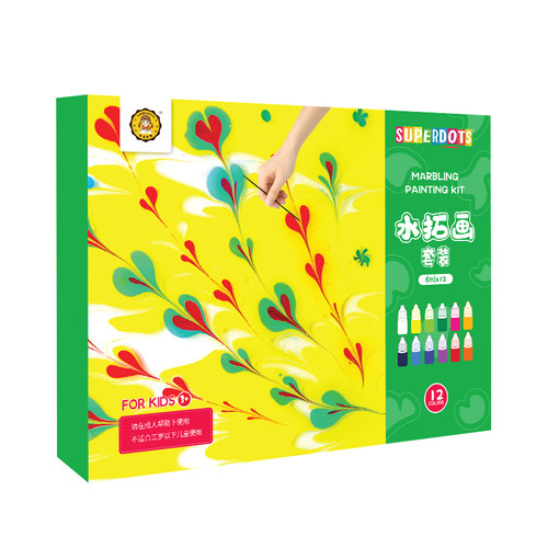 幼儿园水拓画套装可水洗画画涂鸦颜料diy手工儿童湿拓画浮水画