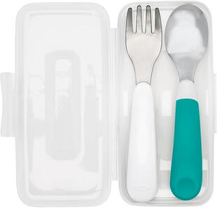 OXO奥秀不锈钢叉勺套装宝宝辅食餐具勺子叉子便携儿童吃饭婴幼儿