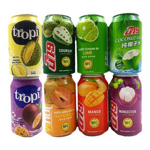 越南进口芒果汁饮料榴莲山竹柠檬纯椰子水酸角味百香果味饮品混搭