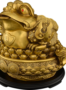 黄铜聚宝盆金蟾摆件三足金蟾蜍