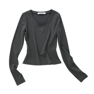 CLIMAX VISION舒弹亲肤绒感修身显瘦长袖T恤女内搭打底衫