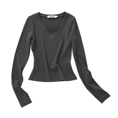 CLIMAX VISION【秋冬内搭】舒弹亲肤绒感修身显瘦长袖T恤打底衫女