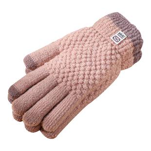 触屏手套女冬天女士五指冬季加绒加厚棉保暖男士防风防寒手袜东北