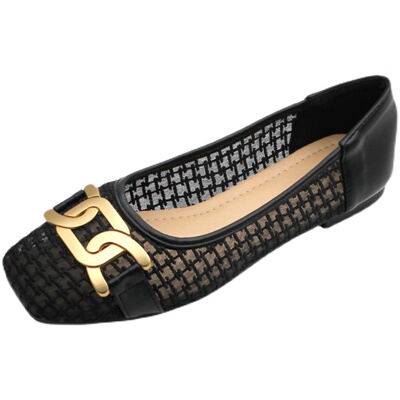 春夏新款舒适单鞋职业透气网纱