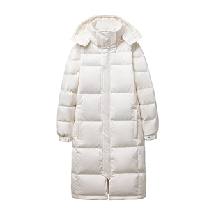 90白鸭绒奶呼呼羽绒服女长款2025冬季新款宽松显瘦学院风百搭外套