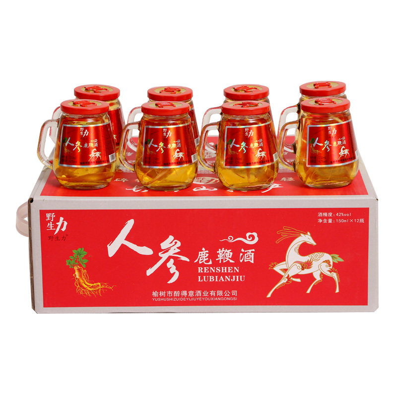 野生力人参鹿鞭酒纯粮酒礼盒装