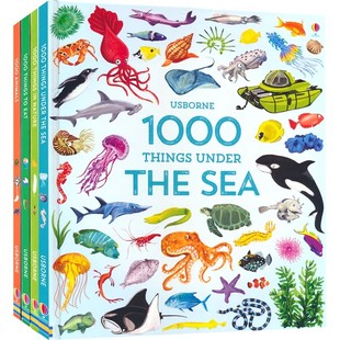 Usborne 1000 Things Under the sea In Nature to Eat Animals 尤斯伯恩1000种事物 海洋 自然 食物 动物 英文单词 英文原版进口