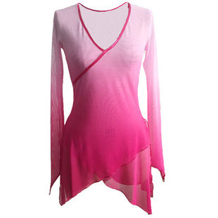 古典舞练功服女成人形体网纱舞蹈服装练功上衣民族舞身韵舞蹈纱衣