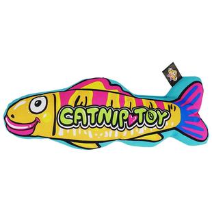 田田猫猫薄荷猫草仿真鱼猫抱枕自嗨解闷磨牙啃咬幼猫自己玩猫玩具